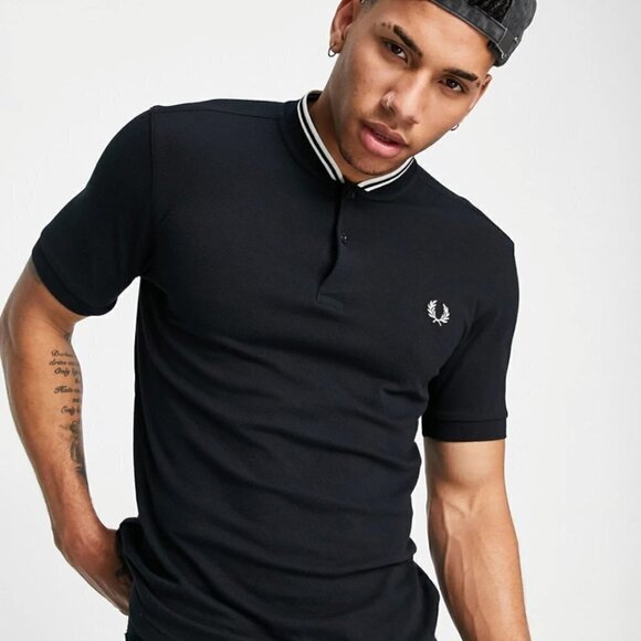 Fred Perry | Bomber collar polo shirt in grey - Picture 9 of 10